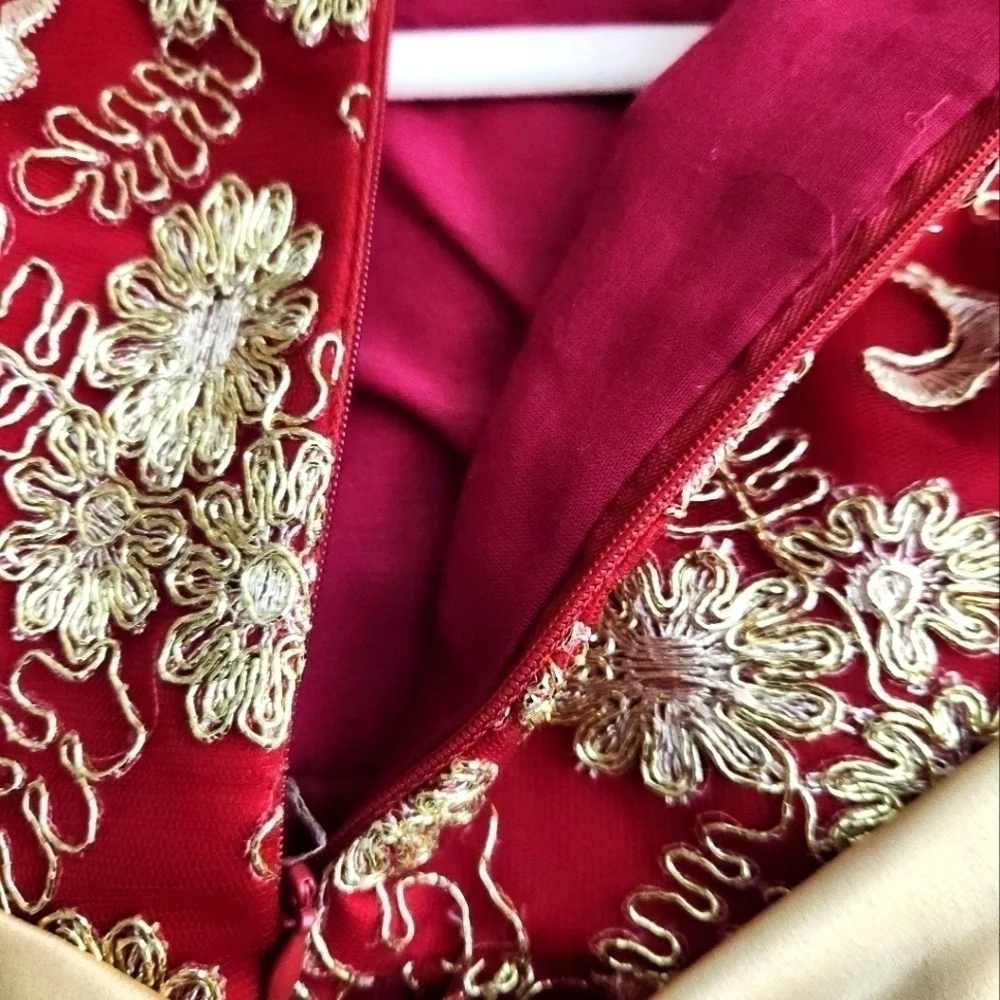NWT Burgundy/red and gold dress. Size 4T
